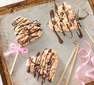 Cherry Chocolate Popcorn Heart Bouquets