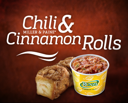 Homemade Chili and Miller & Paine Cinnamon Rolls